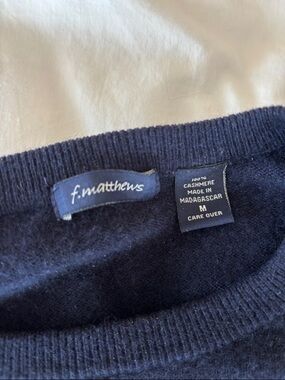 Navy Cashmere Crewneck Sweater